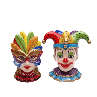 Cosmos Mask Clown Mardi Gras Salt & Pepper Shaker Set CO3-48516