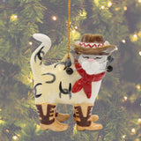 Porcelain Cat Ornament - Cowboy