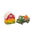 Sunflower Barn And Pumpkin On Truck Salt And Pepper