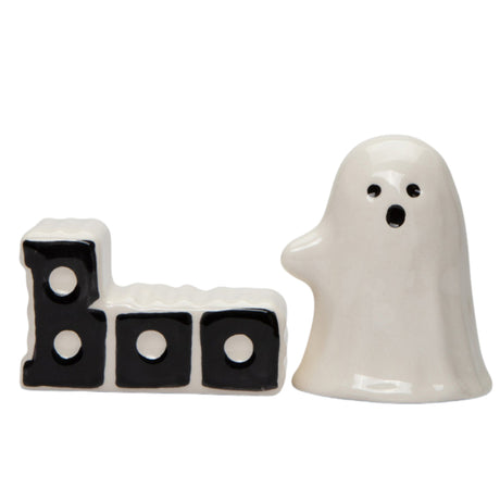 Halloween Ghost & BOO Salt & Pepper Shaker Set