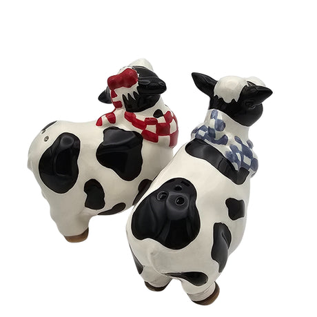 Barn Yard Holiday Cow Salt & Pepper Shaker Set NEW 2024