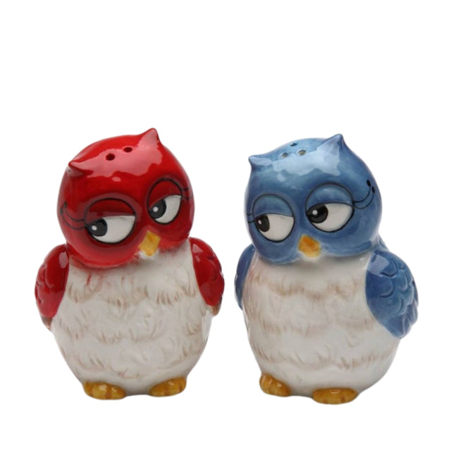 Christmas Owl Couple Salt & Pepper Shaker Set