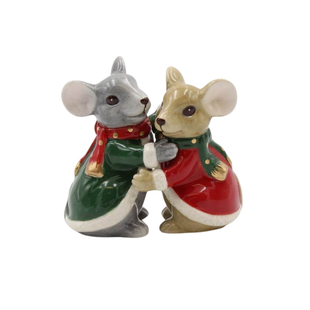 Christmas Mice Salt And Pepper Shaker Set- Green & Red