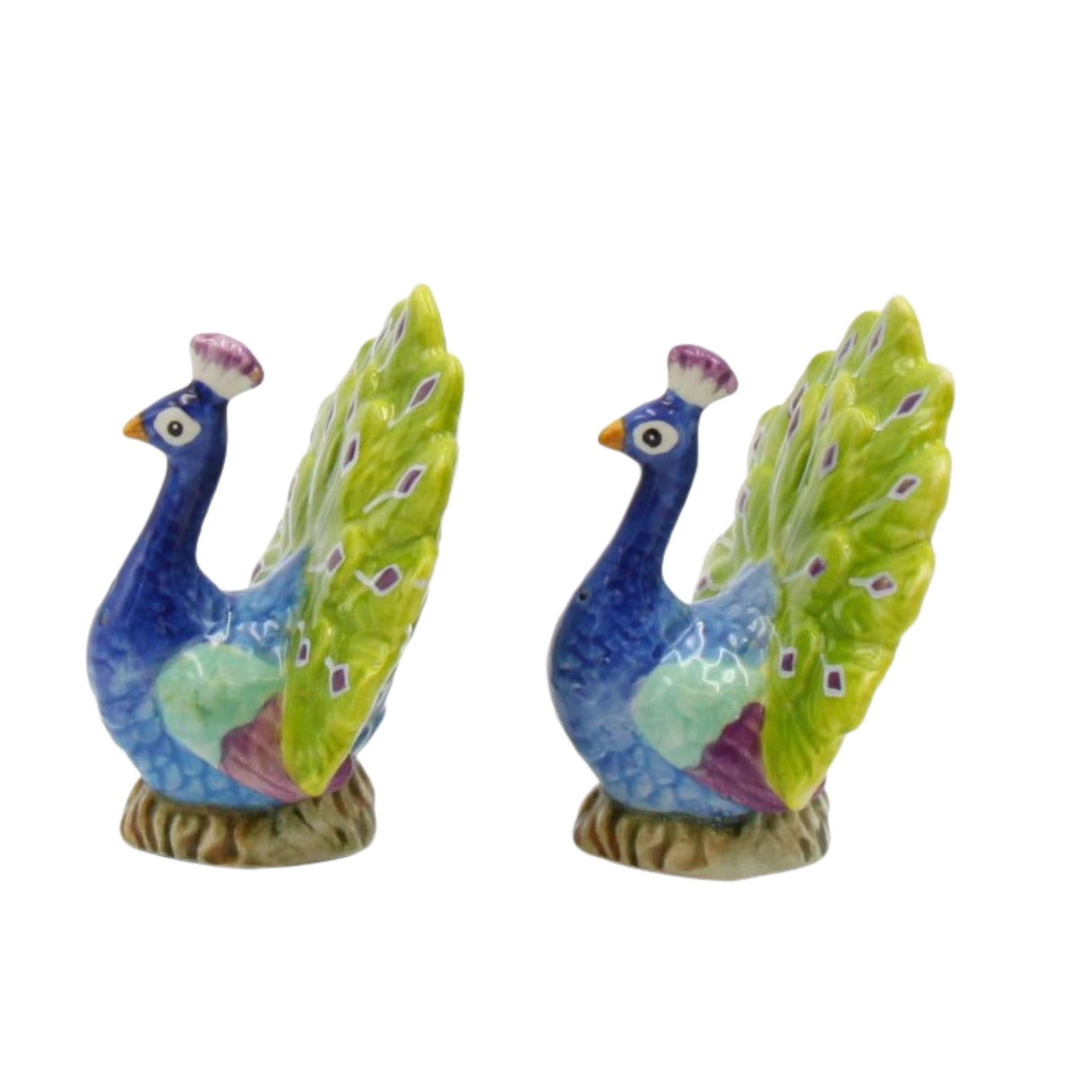 Blue Peacock Salt And Pepper Shaker Set