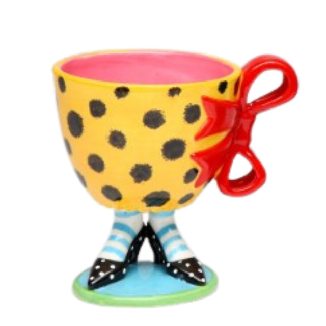 Cosmos Whimsical Christmas 2024 Sugar High Social - Leopard Print Cup With Red Bow On Black Heels By Babs