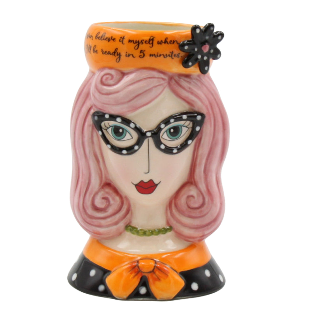 Dollymama Vase -Pink Hair Makeup Brush Holder