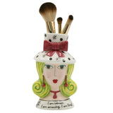 Dollymama Vase Green Hair Makeup Brush Holder