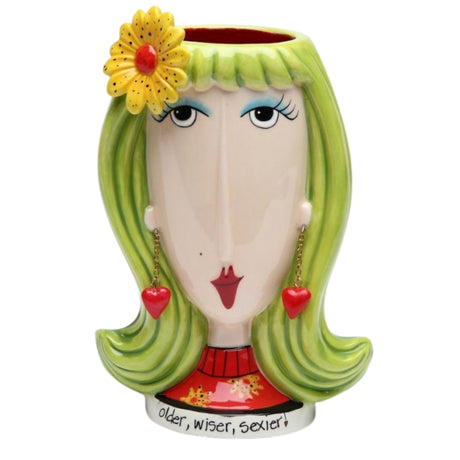 Dollymama Vase -Daisy Lady Hair Makeup Brush Holder