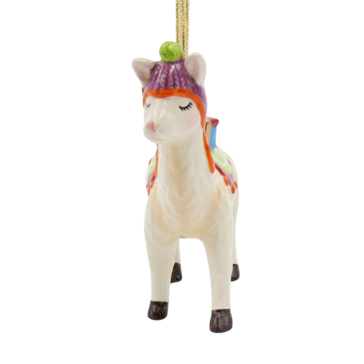 Christmas Whimsical Llama with Gift Ornament