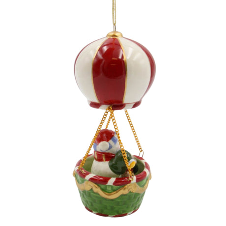 Christmas 2024 Whimsical Snowman Hot Air Balloon Ornament