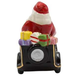 Cosmos Christmas Santa Driving Black Car Salt And Pepper Shaker Set