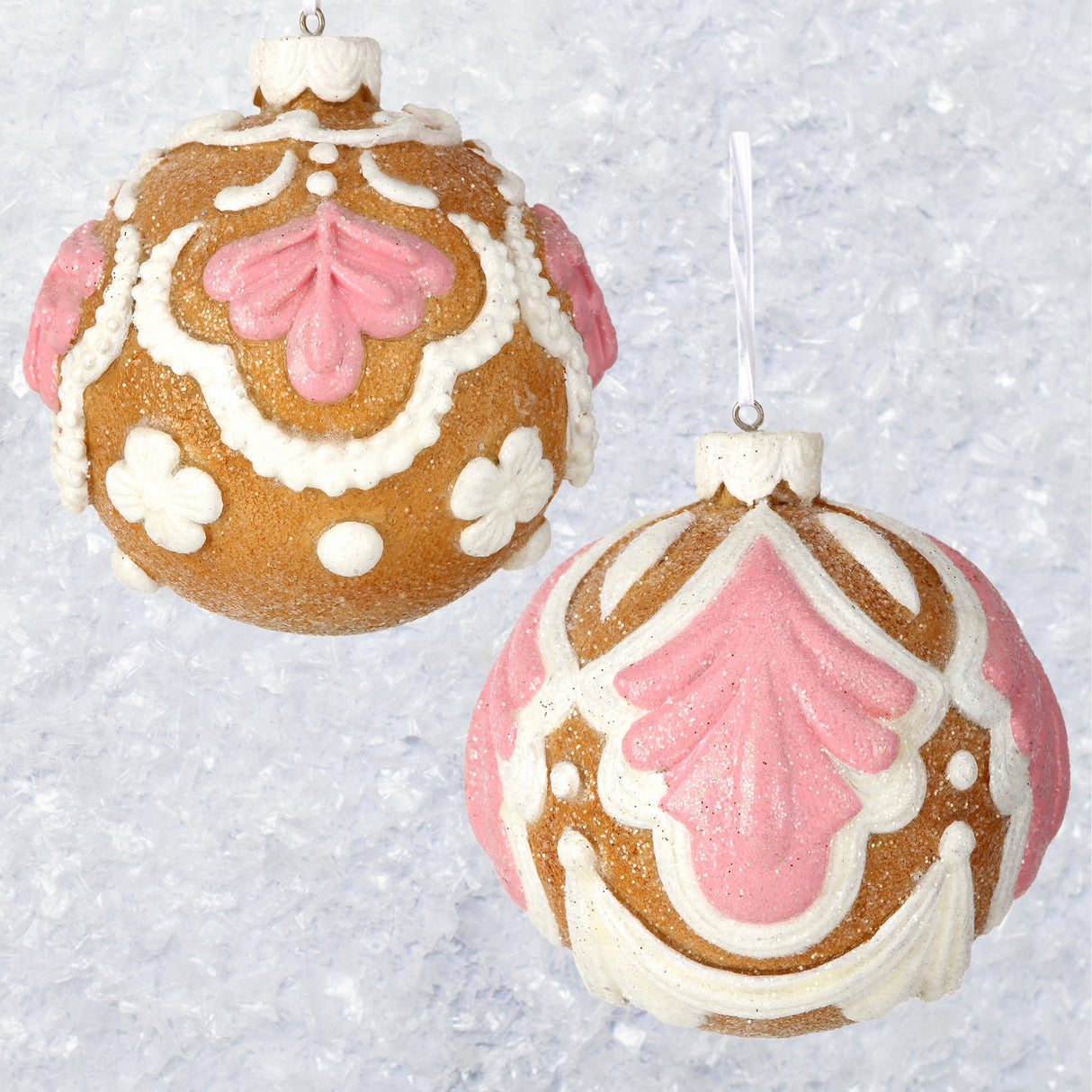 4 in Resin Elegant Sweets Ball Ornament Set