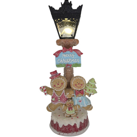 Christmas Sparkle Gingerbread Light up Lamp Post