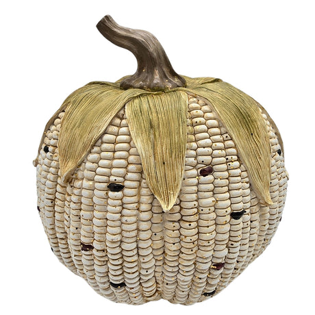 Harvest White Kernal Field Corn Pumpkin With Husks