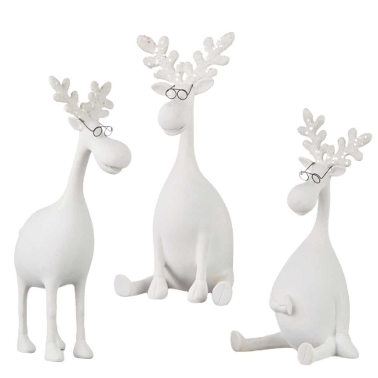 Winter Silly Moose Resin Set with Glasses