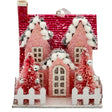 Raz Imports Pink Village Cape Cod House Ornament 3.5" #3