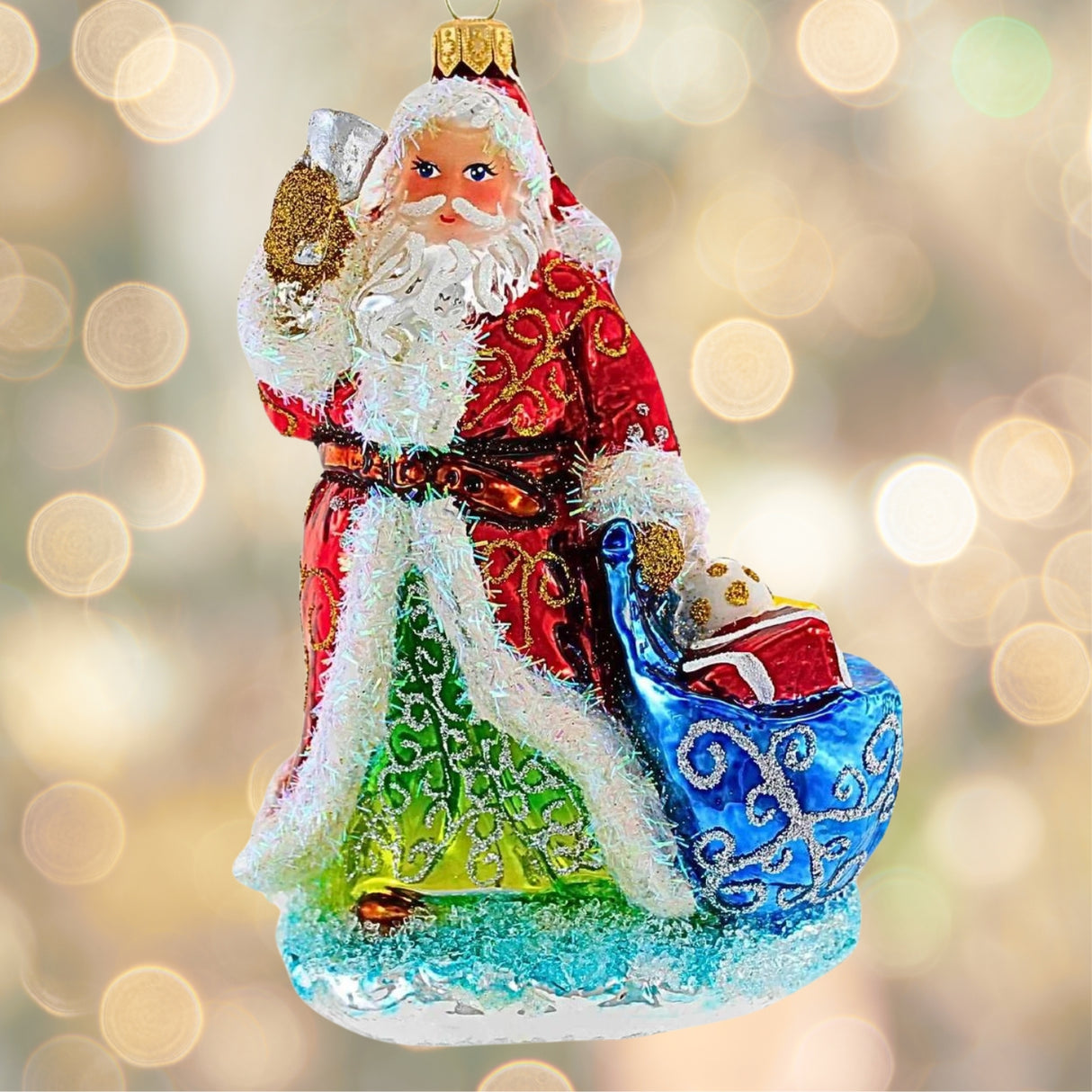 HeARTfully Yours "Calling Christmas" Santa Christmas Ornament