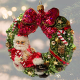 HeARTfully Yours "Long Winters Nap" Santa Wreath Christmas Ornament