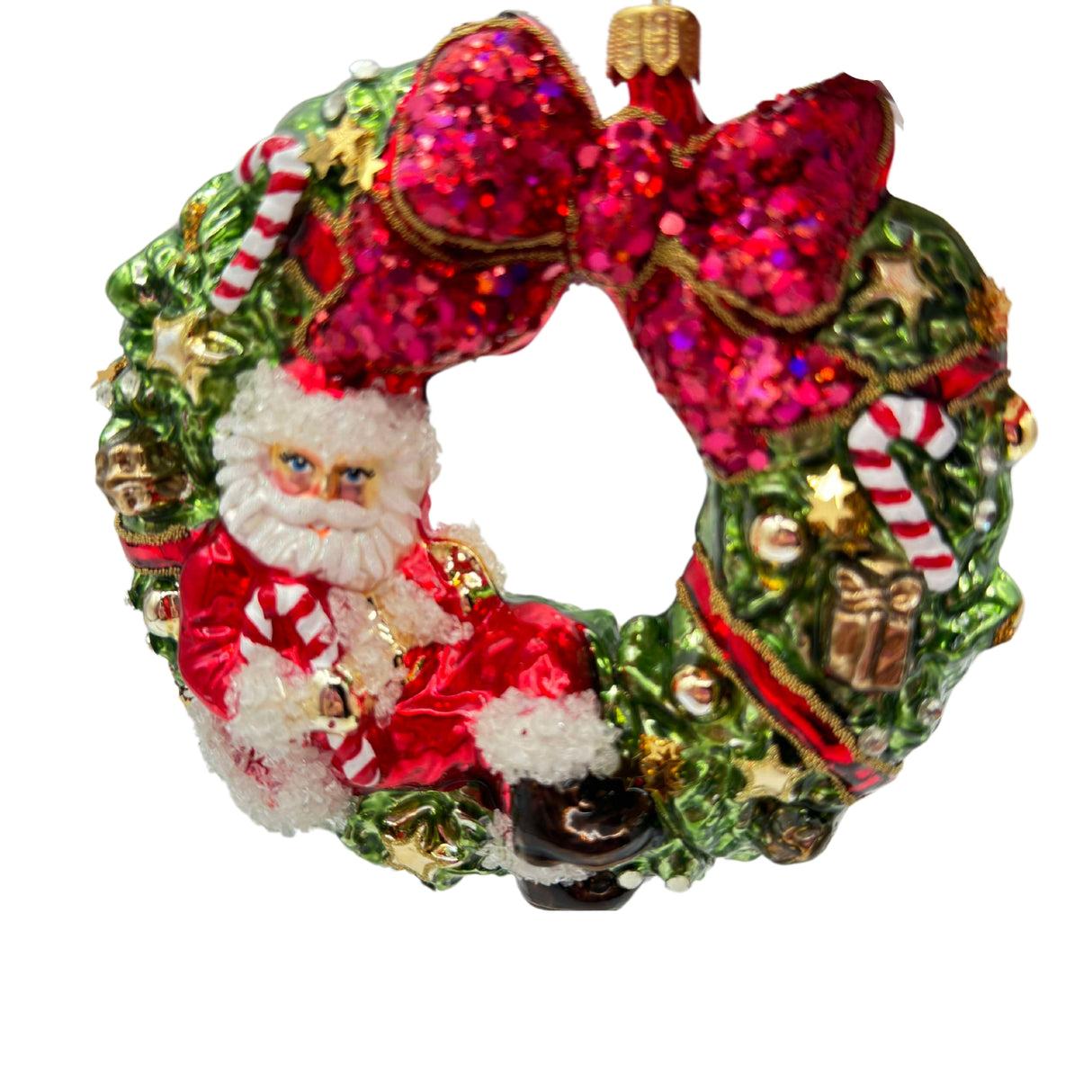 HeARTfully Yours "Long Winters Nap" Santa Wreath Christmas Ornament