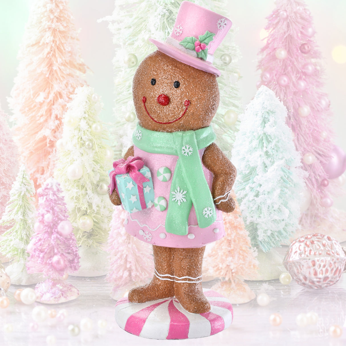 36 " MGO Peppermint Candy Pastel Gingerbread Girl Outdoor Indoor