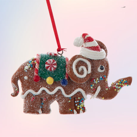 Gingerbread Animal Ornaments Set of 3 Lion, Giraffe & Elephant