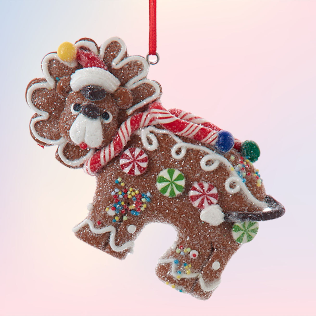 Gingerbread Animal Ornaments Set of 3 Lion, Giraffe & Elephant