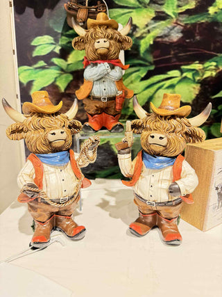 Pre-Order Spring 2026 Resin Highland Cow Cowboy Set