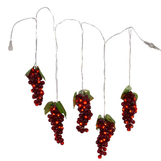 Kurt Adler 22' 100-Light Burgundy Grape Cluster LED Light Set  AD1013BURG