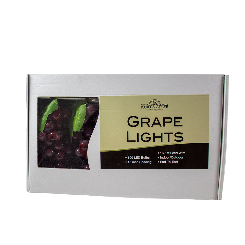 PRE_ORDER Kurt Adler 22' 100-Light Burgundy Grape Cluster LED Light Set  AD1013BURG