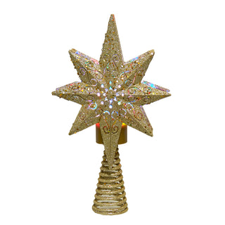 13.75" Gold Glitter Polaris Star Projector Treetop AD1055