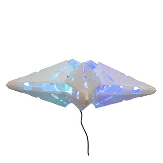11.8" White Iridescent LED Star With Rotating Ornament Treetop AD1072