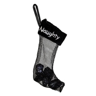 PRE-ORDER Black Net Stocking With Coal Naught List C3679