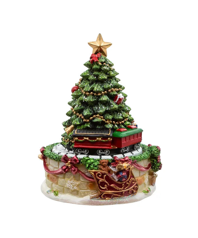 6" Wind-Up Musical Christmas Tree Revolving Box