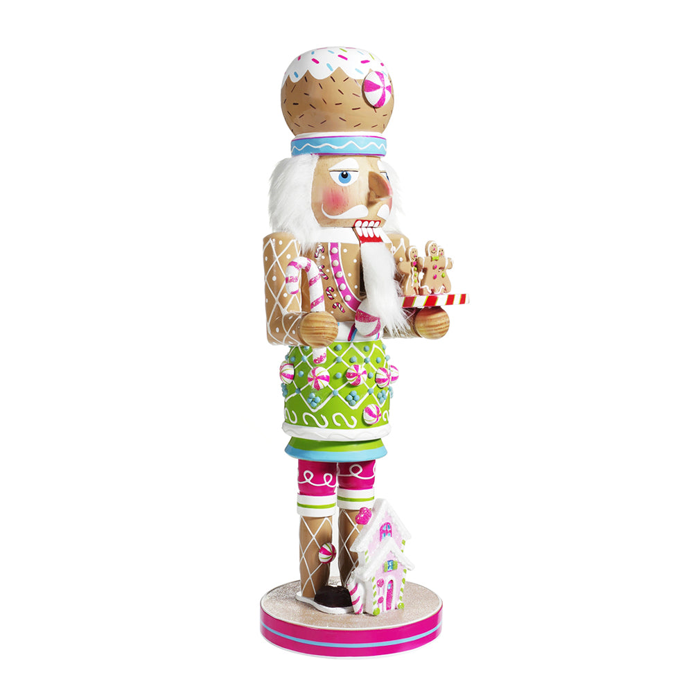 Kurt Adler 16" Gingerbread Pink House Nutcracker