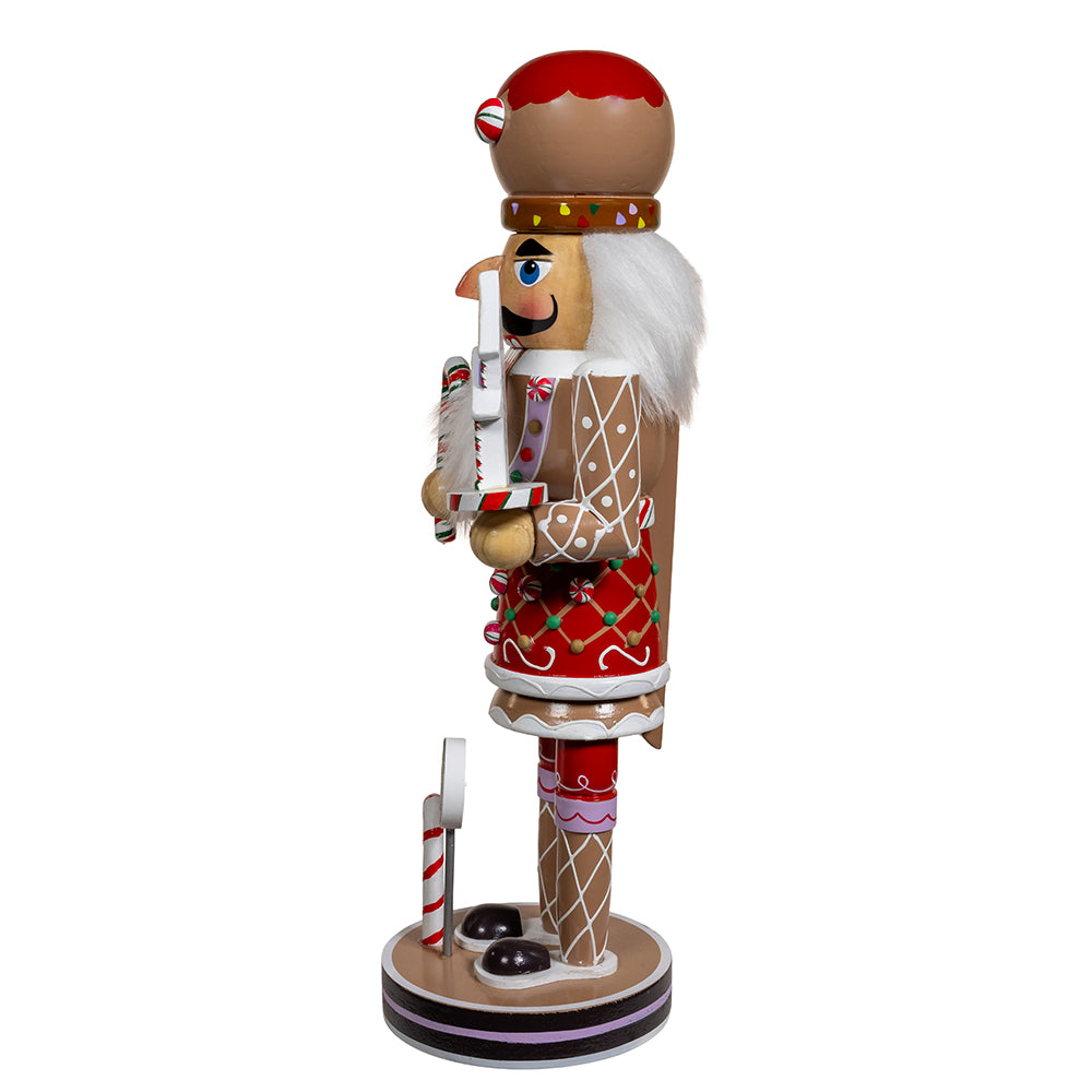 Kurt Adler 12" Pastel Christmas Gingerbread Nutcracker with Purple House