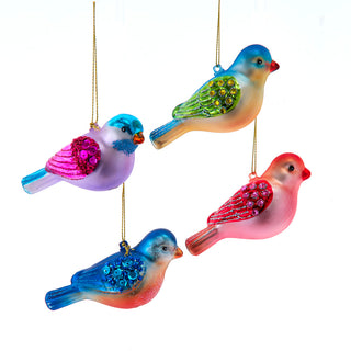 Glass Colorful Bird Ornament Set E1099 Flights of Fancy C6423