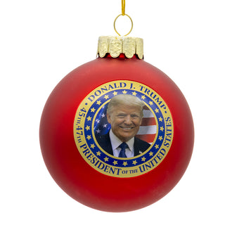 PRE-ORDER 80MM Glass President Trump Ball Ornament C7776