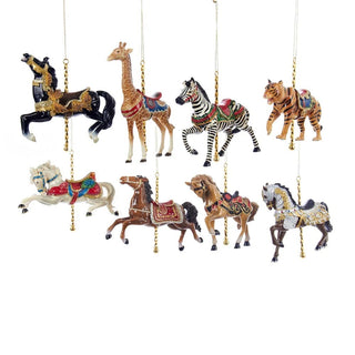 PRE-ORDER Carousel Animals Christmas Ornament Horse Giraffe Zebra Tiger C8523