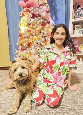Christmas Pajama Lounge Pant Set - Christmas Bows