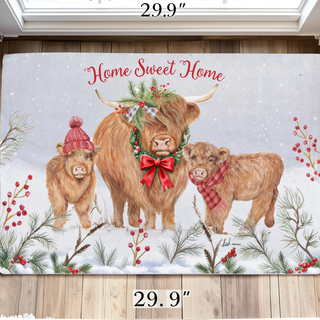 Pre-Order Christmas Highland Cow Door Mat Home Sweet Home 2852930
