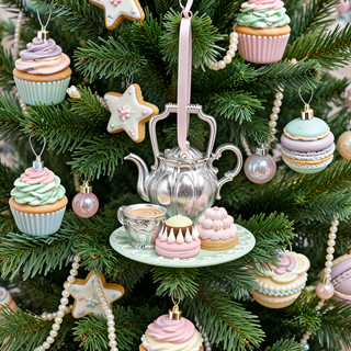 December Diamonds 4.5in Teapot & Cakes Ornament 29-30625