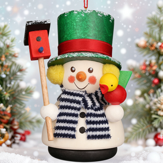 Christian Ulbricht Ornament -Snowman With Bird House 15-0433
