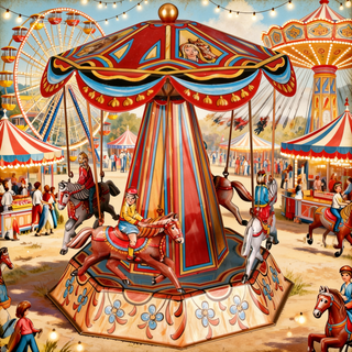 German Collectible Tin Toy - Horse Carousel RM610