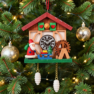 Christian Ulbricht Ornament -Cuckoo Clock Santa 10-0566