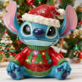 LED Jim Shore Disney Traditions Stitch with Christmas Sweater 6018714