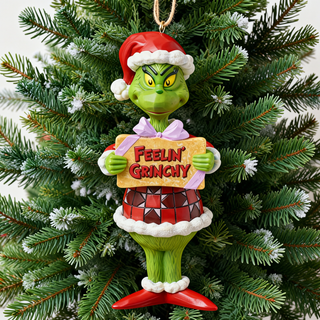 Jim Shore Dr Suess Collection - Feelin' Grinchy Grinch PVC Ornament 6019287