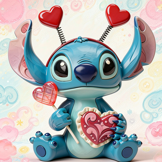 Jim Shore Disney Traditions - Stitch Valentines- 6017849