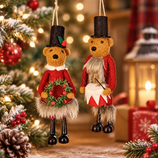Beary Christmas Vintage Bear Ornament Set MTX76923