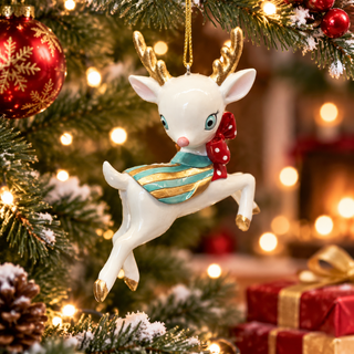 December Diamonds Retro Deer Ornament 29-29477