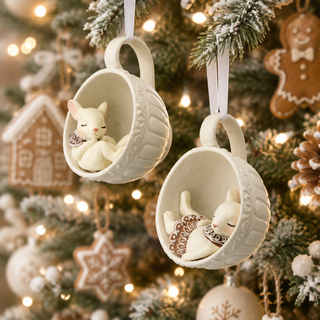 Regency 4" Mouse in a Teacup Ornament Set MTX66272